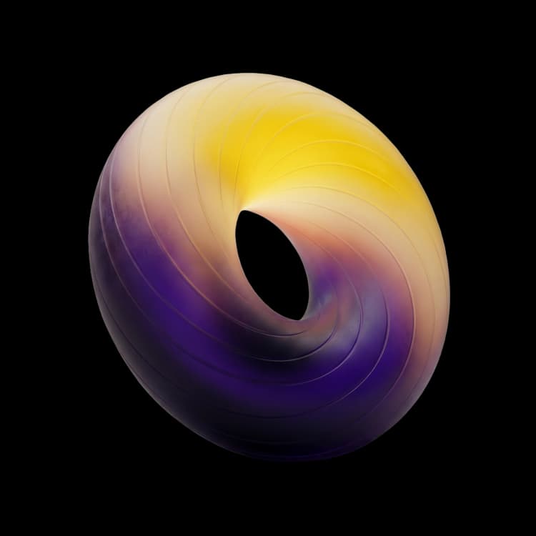 Torus with directional flow channel representing capital returning to LPs
